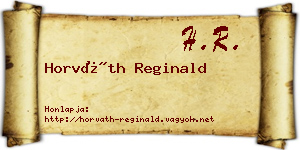 Horváth Reginald névjegykártya